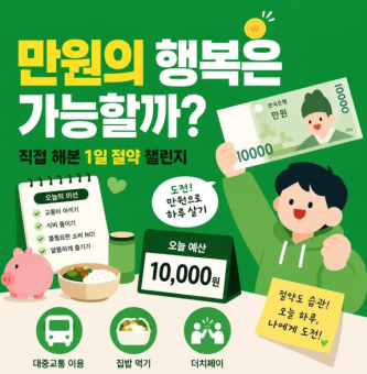만원의 행복은 가능할까? - 직접 해본 1일 절약 챌린지